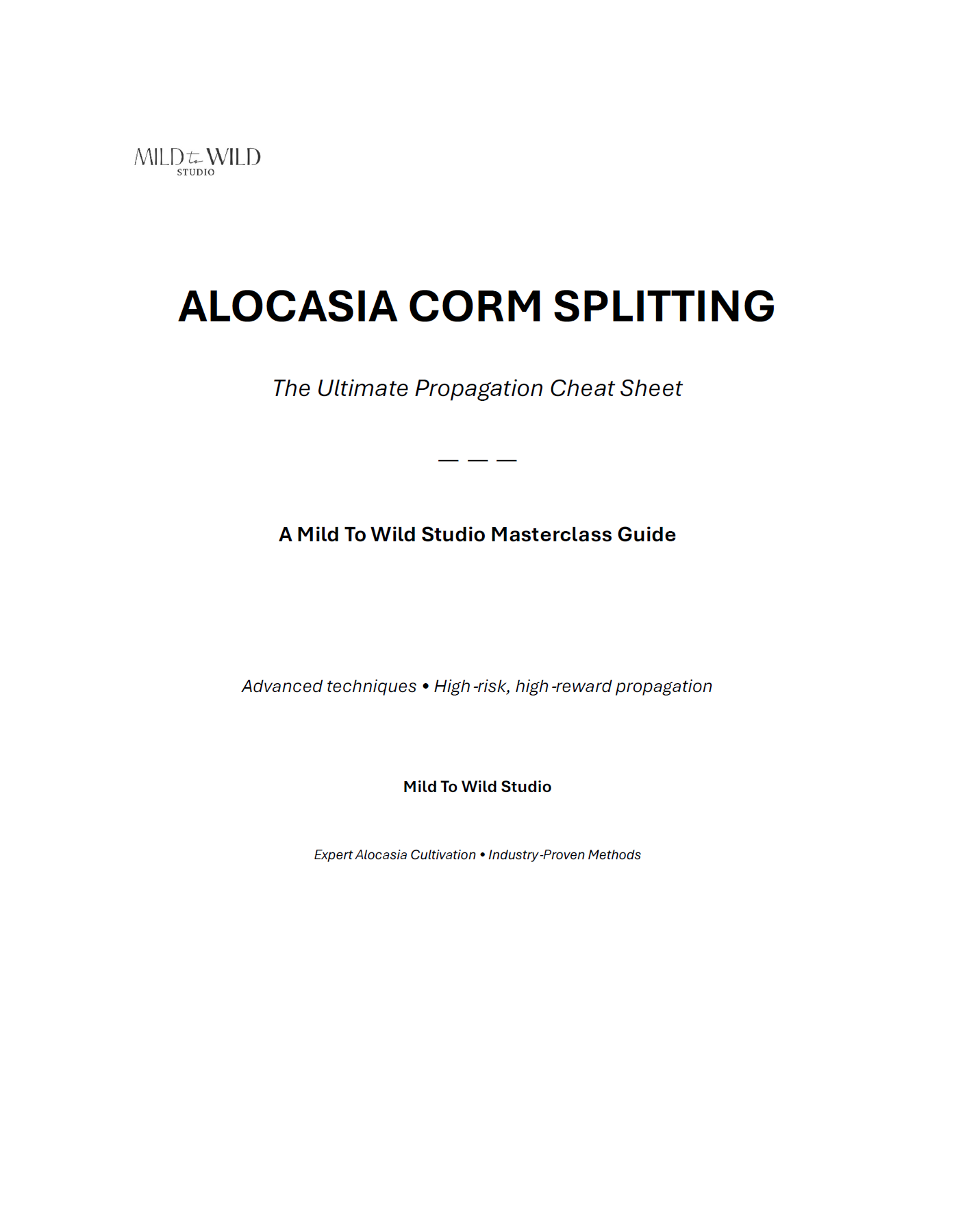 ALOCASIA CORM SPLITTING